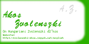 akos zvolenszki business card